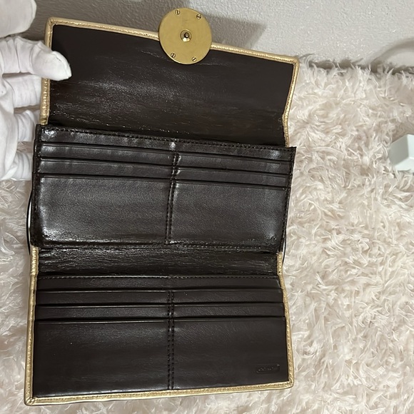 Coach Signature Clutch Wallet - Brown and Gold - Picture 7 of 16